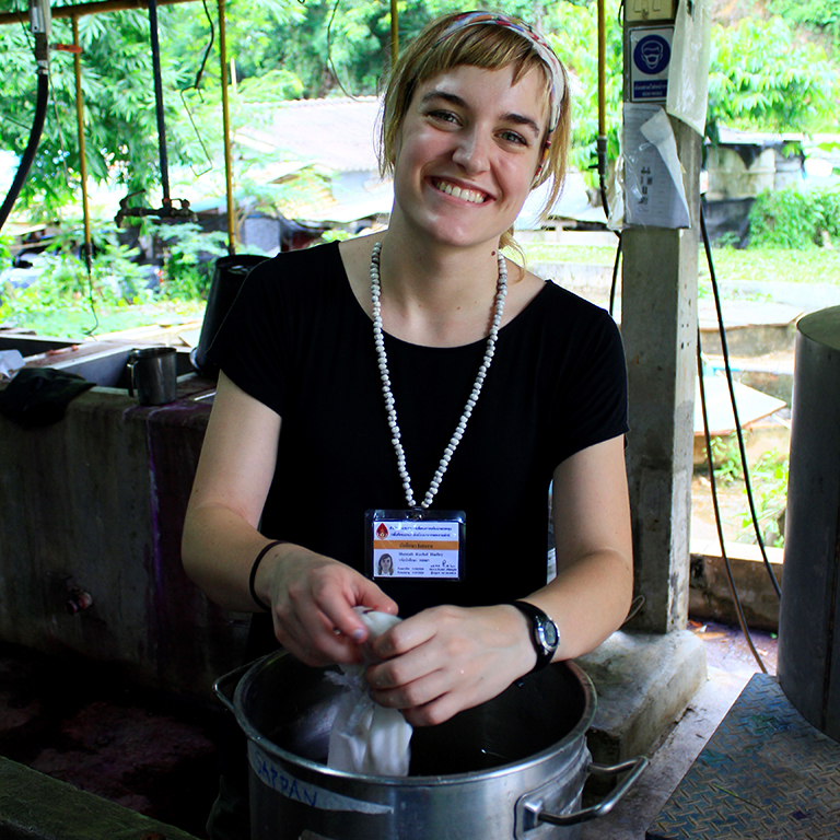 Female intern working in Thailand