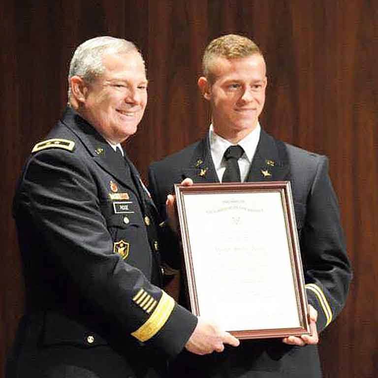 Blake Lemmons awarded an ROTC plaque